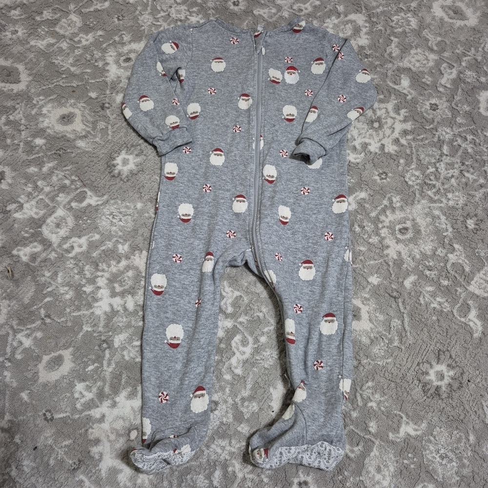 Pekkle Unisex Grey Cotton Christmas Santa Sleeper Size 18M